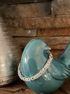 🤩 Sterling Silver Byzantine 8” Link Chain Bracelet 925